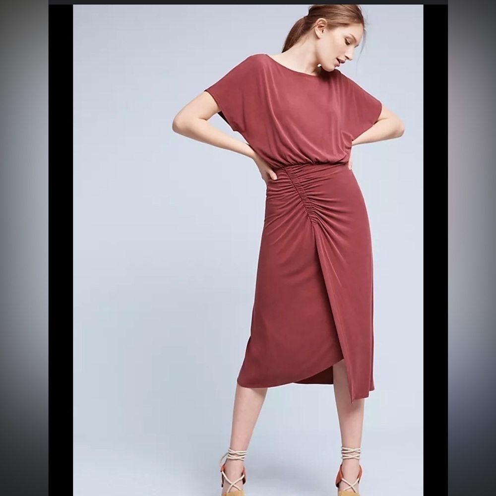 Anthropologie Moulinette soeurs  Etta Ruched Midi Dress small